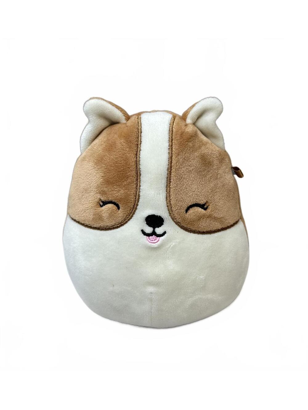Squishmallows Regina Corgi Dog Plush 6" Brown White Closed Eyes Kellytoy